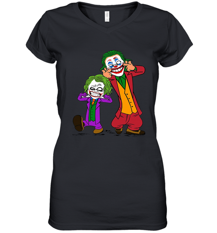 Double Joker Calvin and Hobbes Women's V-Neck - kambletee