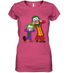 Double Joker Calvin and Hobbes Women's V-Neck - kambletee