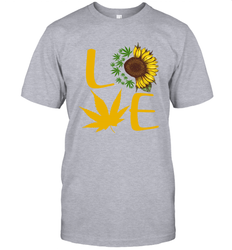 Love Sunflower and Weed Cannabis Men's T-Shirt - kambletee