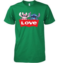 Stitch and Angel love Levi's logo Premium Men's T-Shirt - kambletee