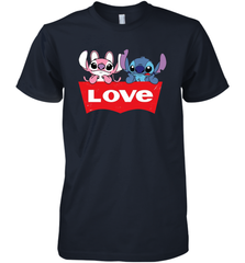 Stitch and Angel love Levi's logo Premium Men's T-Shirt - kambletee
