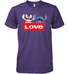 Stitch and Angel love Levi's logo Premium Men's T-Shirt - kambletee