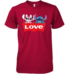Stitch and Angel love Levi's logo Premium Men's T-Shirt - kambletee