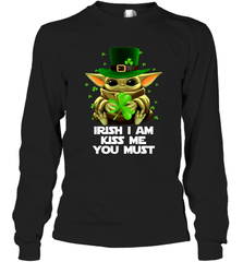Baby Yoda hug Irish I am kiss me you must Long Sleeve T-Shirt - kambletee