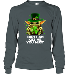Baby Yoda hug Irish I am kiss me you must Long Sleeve T-Shirt - kambletee