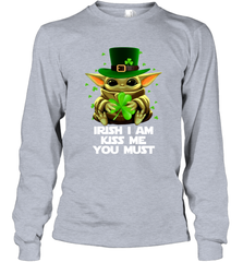 Baby Yoda hug Irish I am kiss me you must Long Sleeve T-Shirt - kambletee