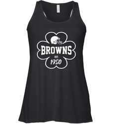 Patrick's Day Shamrock For Cleveland Browns Fans Racerback Tank - kambletee