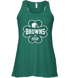 Patrick's Day Shamrock For Cleveland Browns Fans Racerback Tank - kambletee