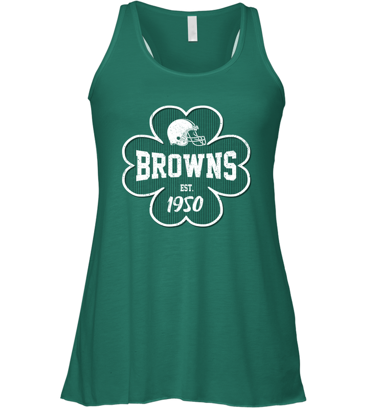 Patrick's Day Shamrock For Cleveland Browns Fans Racerback Tank - kambletee
