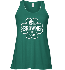 Patrick's Day Shamrock For Cleveland Browns Fans Racerback Tank - kambletee