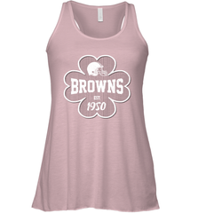 Patrick's Day Shamrock For Cleveland Browns Fans Racerback Tank - kambletee