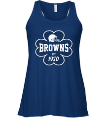 Patrick's Day Shamrock For Cleveland Browns Fans Racerback Tank - kambletee