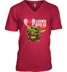 Baby Yoda Valentino Rossi Legends Never Die Men's V-Neck - kambletee