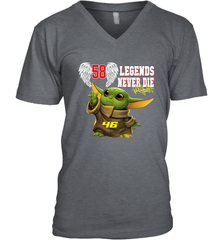 Baby Yoda Valentino Rossi Legends Never Die Men's V-Neck - kambletee