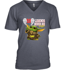Baby Yoda Valentino Rossi Legends Never Die Men's V-Neck - kambletee
