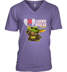 Baby Yoda Valentino Rossi Legends Never Die Men's V-Neck - kambletee