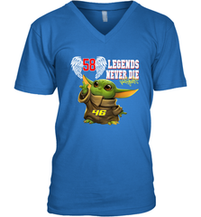 Baby Yoda Valentino Rossi Legends Never Die Men's V-Neck - kambletee