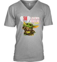 Baby Yoda Valentino Rossi Legends Never Die Men's V-Neck - kambletee