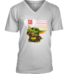 Baby Yoda Valentino Rossi Legends Never Die Men's V-Neck - kambletee