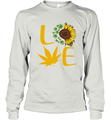 Love Sunflower and Weed Cannabis Long Sleeve T-Shirt - kambletee