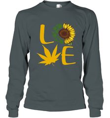 Love Sunflower and Weed Cannabis Long Sleeve T-Shirt - kambletee