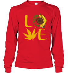 Love Sunflower and Weed Cannabis Long Sleeve T-Shirt - kambletee