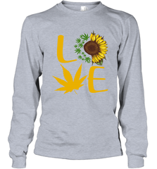 Love Sunflower and Weed Cannabis Long Sleeve T-Shirt - kambletee