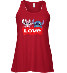 Stitch and Angel love Levi's logo Racerback Tank - kambletee