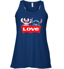 Stitch and Angel love Levi's logo Racerback Tank - kambletee
