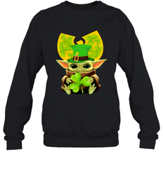 Wu Tang Clan baby Yoda hug Irish clover Sweatshirt - kambletee