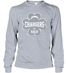 Patrick's Day Shamrock For Los Angeles Chargers Fans Long Sleeve T-Shirt - kambletee