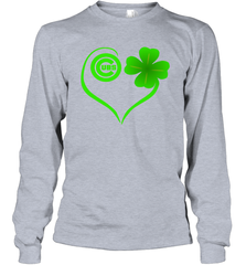 Chicago Cubs St Patrick's Day Heart Long Sleeve T-Shirt - kambletee