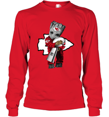 Baby Groot Kansas City Chiefs Hug Super Bowl Champions Long Sleeve T-Shirt - kambletee