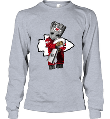 Baby Groot Kansas City Chiefs Hug Super Bowl Champions Long Sleeve T-Shirt - kambletee