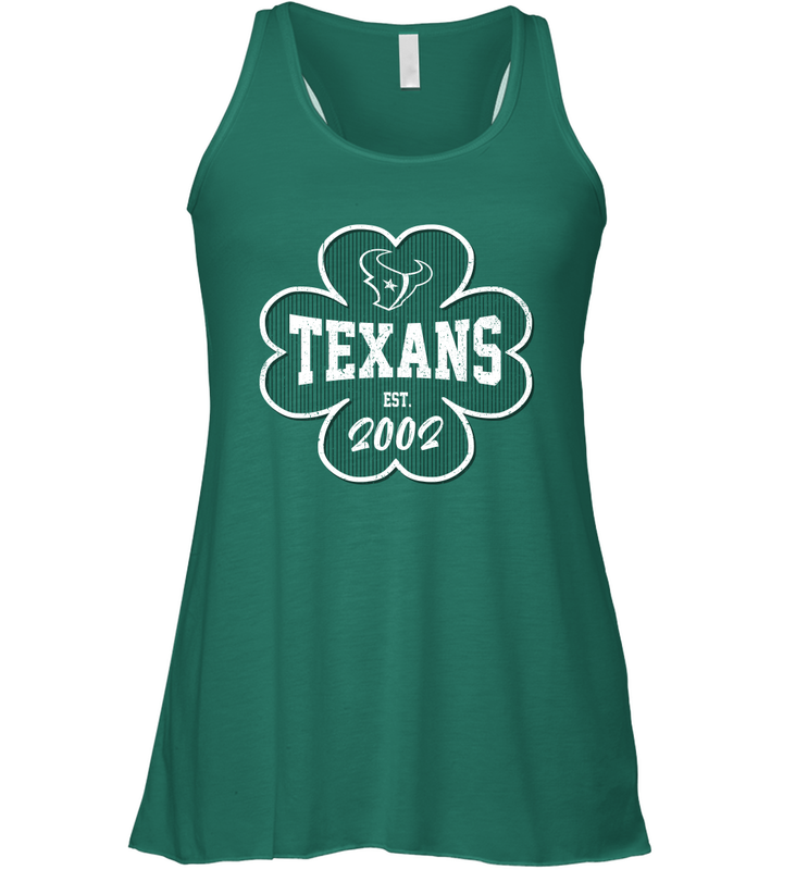 Patrick's Day Shamrock For Houston Texans Fans Racerback Tank - kambletee