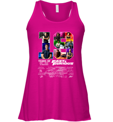 19 years of Fast and Furious 2001 2020 10 movies signatures Racerback Tank - kambletee