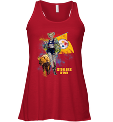 Harley Quinn Pittsburgh Steelers Of Prey Racerback Tank - kambletee