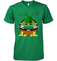 Baby Yoda The Mandalorian Happy St Patrick's Day Premium Men's T-Shirt - kambletee