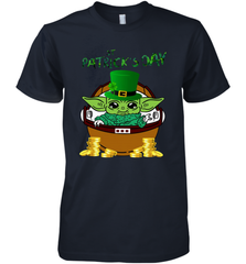 Baby Yoda The Mandalorian Happy St Patrick's Day Premium Men's T-Shirt - kambletee