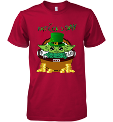 Baby Yoda The Mandalorian Happy St Patrick's Day Premium Men's T-Shirt - kambletee