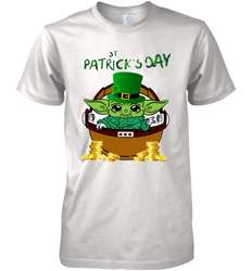 Baby Yoda The Mandalorian Happy St Patrick's Day Premium Men's T-Shirt - kambletee