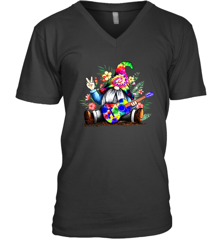 Gnome playing guitar St Patrick's Day Men's V-Neck - kambletee