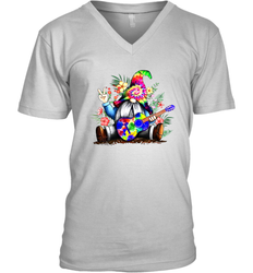Gnome playing guitar St Patrick's Day Men's V-Neck - kambletee