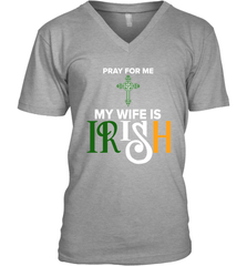 Pray for me my wife is Irish Men's V-Neck - kambletee