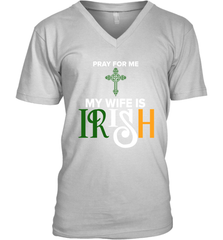 Pray for me my wife is Irish Men's V-Neck - kambletee