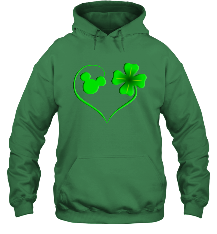 Mickey mouse and four leaf clover St Patricks Day Hoodie - kambletee