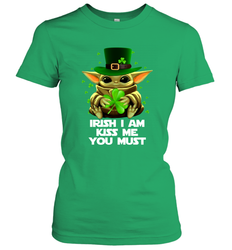 Baby Yoda hug Irish I am kiss me you must Women's T-Shirt - kambletee