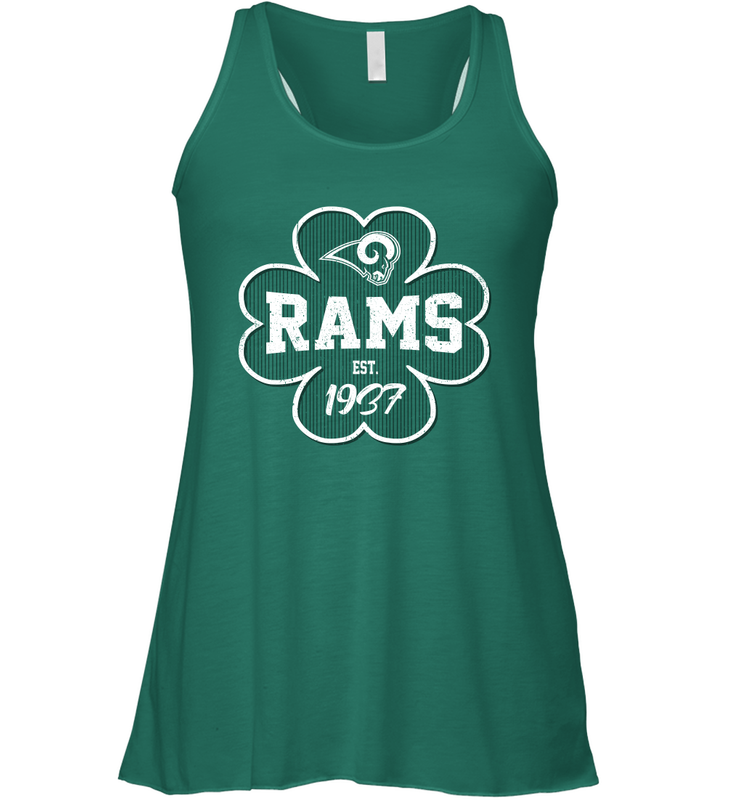 Patrick's Day Shamrock For Los Angeles Rams Fans Racerback Tank - kambletee
