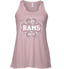 Patrick's Day Shamrock For Los Angeles Rams Fans Racerback Tank - kambletee