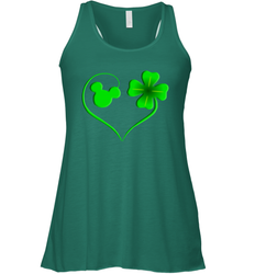 Mickey mouse and four leaf clover St Patricks Day Racerback Tank - kambletee